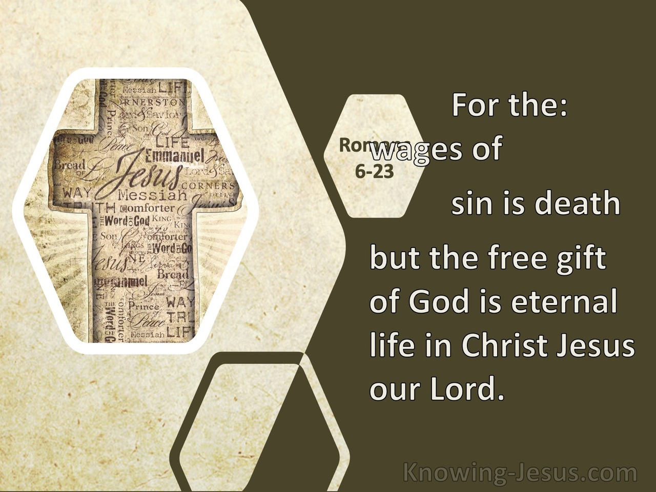 Romans 6:23 For The Wages Of Sin Is Death, But The Free Gift Of God Is Eternal Life (cream)